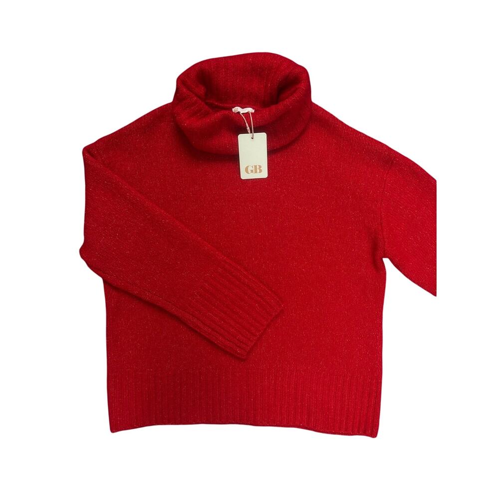NWT GB Girls Red Oversized Turtleneck Cozy Knit Sweater M